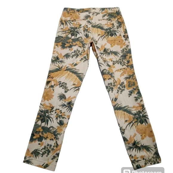 Anthropologie Chino Palm Paradise Botanical Print Relaxed Fit Trousers Pants 29W - Picture 9 of 10